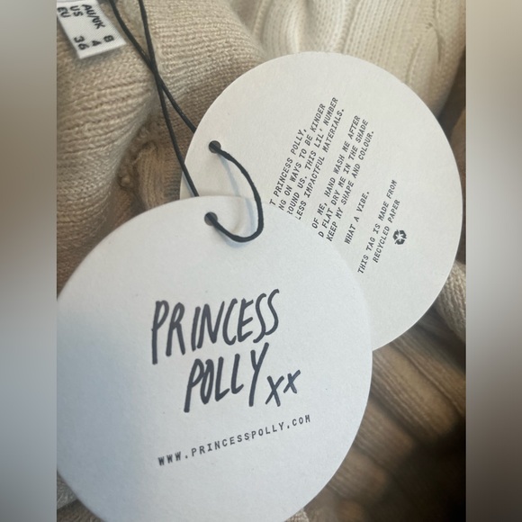 NWT Princess Polly BERYL LONG SLEEVE Cardigan BONE (US 4) - Picture 3 of 5